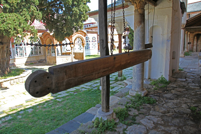 Church of Saint Athanasius the Athonite in the Great Lavra on Mount Athos and semantron